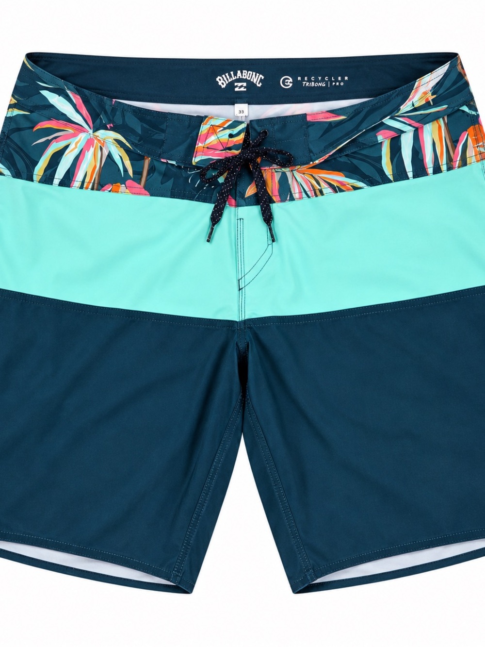 Billabong Men's Teal, Navy & Tropical Print Boardshorts